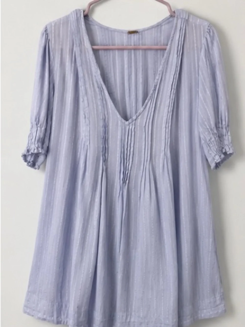 Free People Lavender Textured Babydoll Tunic Top | XS